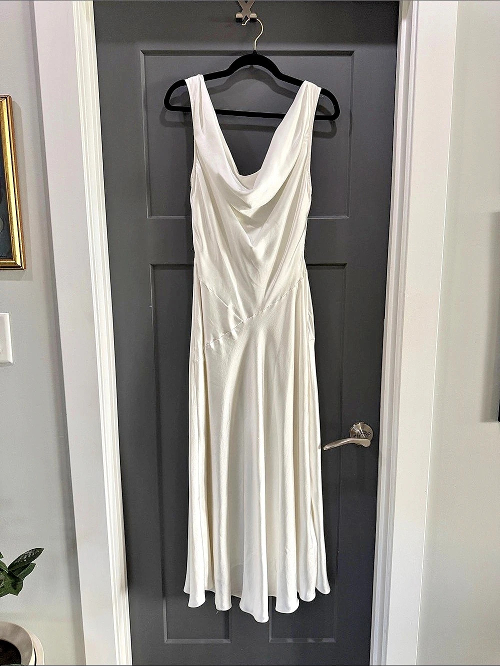 BHLDN Cowl Neck Maxi Dress in White Size Medium Like New